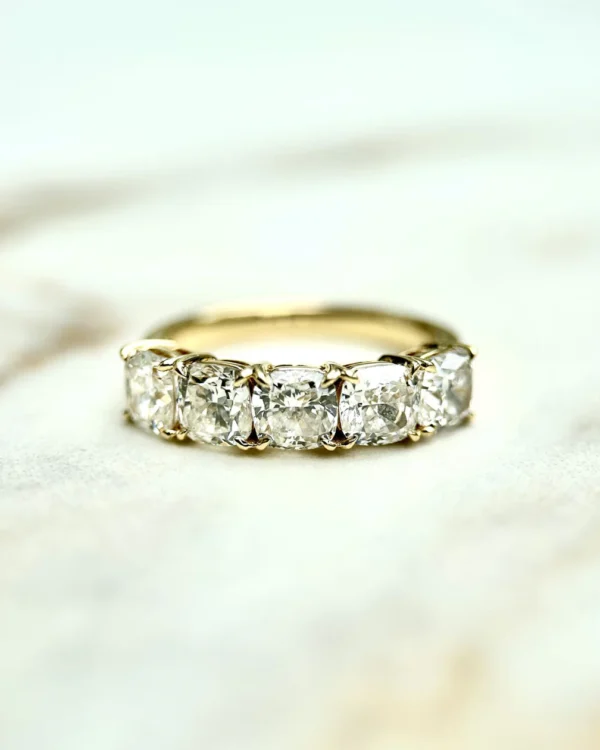 Cushion Cut Moissanite Eternity Band