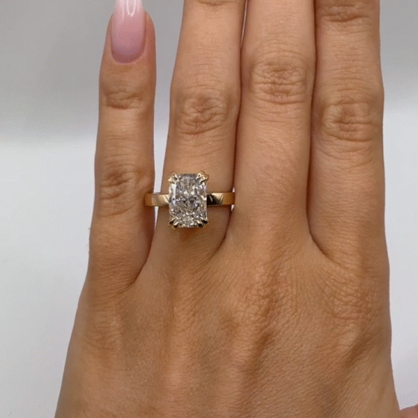 Double Claw Emerald Cut Engagement Ring