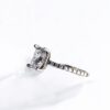 Moissanite Emerald Pavé Engagement Ring White Gold