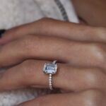 Moissanite Emerald Pave Engagement Ring