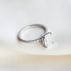 Moissanite Emerald Pavé Engagement Ring White Gold 1
