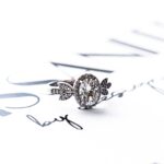 Oval Halo Floral Ring