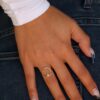 Gold Open Circle Moissanite Promise Ring
