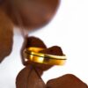 Gold Satin Finish Mens Wedding Ring With Black Inlay South Africa