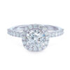 Cushion Double Halo Moissanite Engagement Ring White Gold