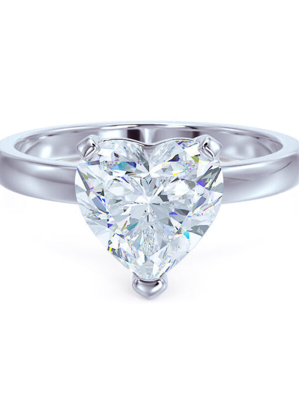 2ct Moissanite Heart Engagement Ring White Gold