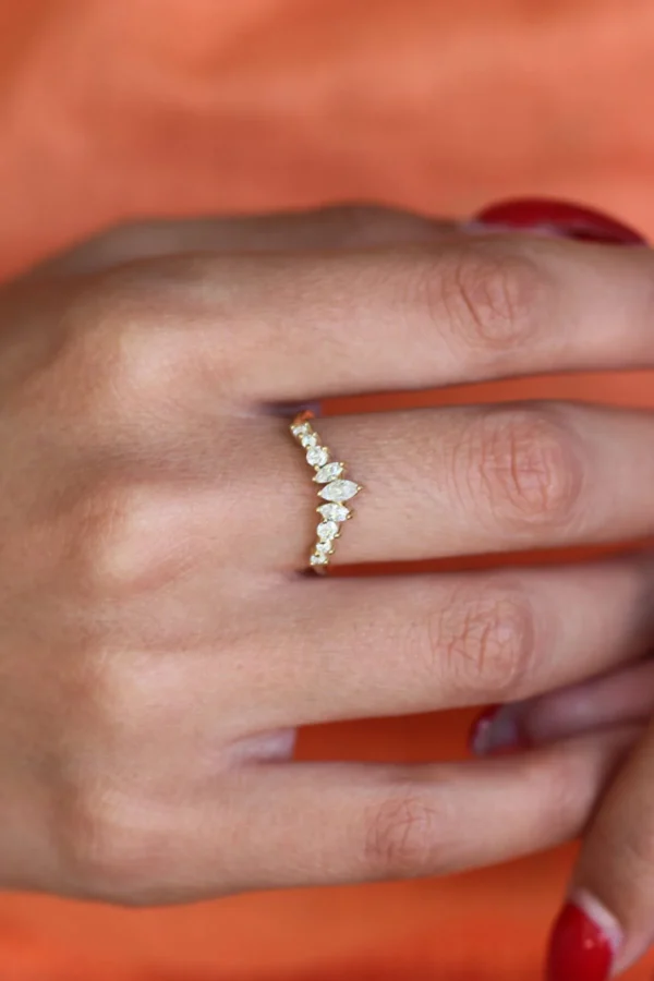 Marquise Moissanite Crown Eternity Ring - Image 2