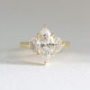Marquise and Half Moon Trilogy Moissanite Engagement Ring