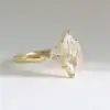 Marquise and Half Moon Trilogy Moissanite Engagement Rings