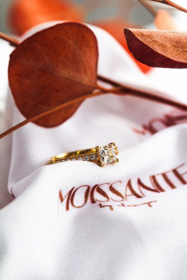 Moissanite Princess Cut Pavè Engagement Ring - Image 2