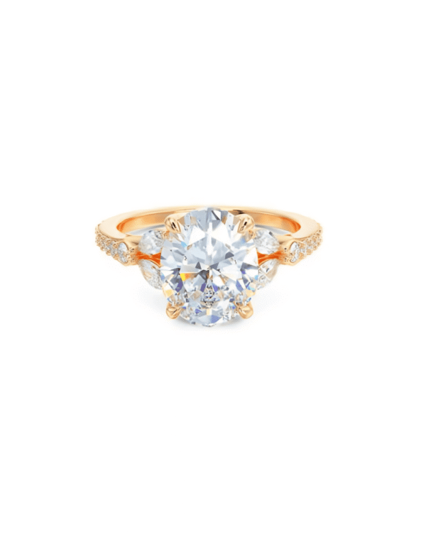 Oval Moissanite Marquise Cluster Ring