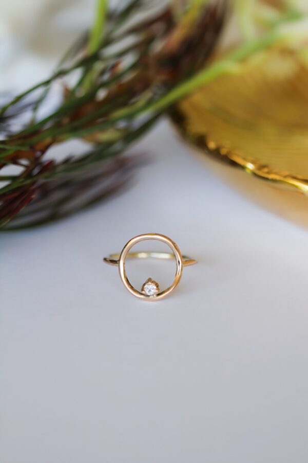 Open Circle Moissanite Promise Ring