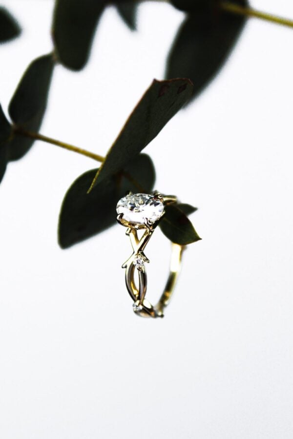 Oval Twig Moissanite Solitaire Engagement Ring South Africa