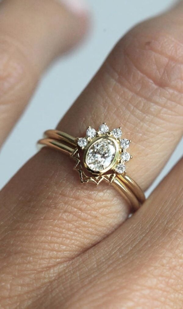 Oval Moissanite Bridal Ring Set South Africa