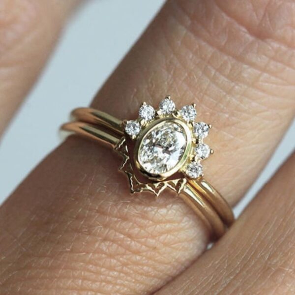 Oval Moissanite Bridal Ring Set South Africa