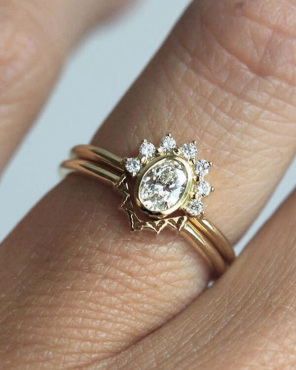 Oval Moissanite Bridal Ring Set South Africa