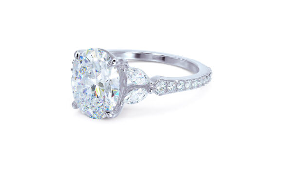 Oval Moissanite Marquise Cluster - 2.8ct - Image 3