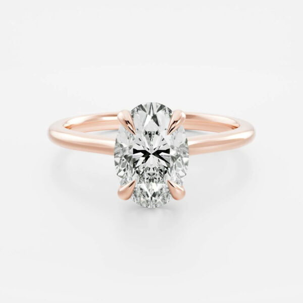 Oval Solitaire Lab Diamond Ring - Image 2