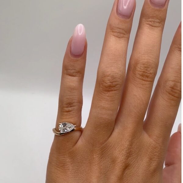 Swirl Pear Cut Pinky Ring