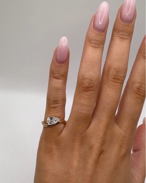 Swirl Pear Cut Pinky Ring