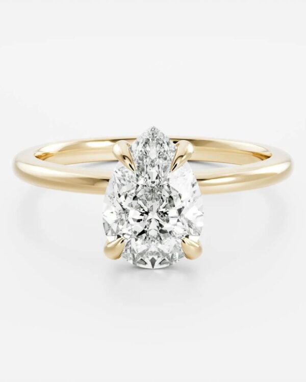 Pear Solitaire Lab Diamond Ring