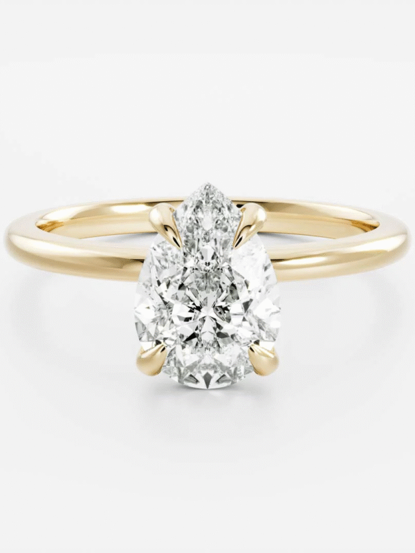 Pear Solitaire Lab Diamond Ring