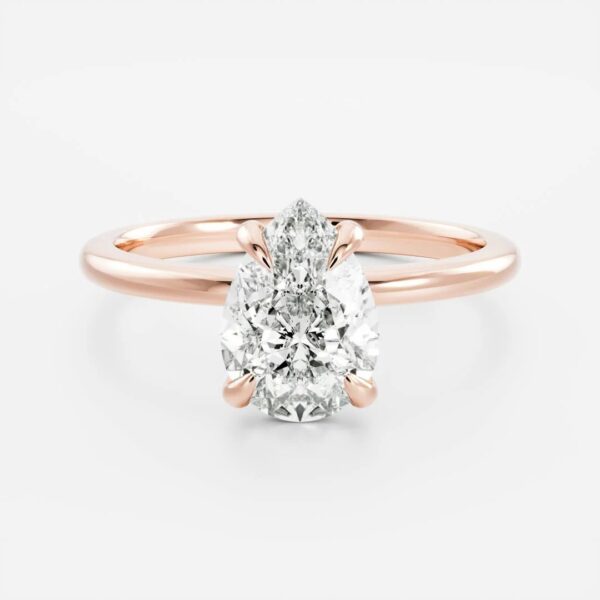 Pear Solitaire Lab Diamond Engagement Ring - Image 2