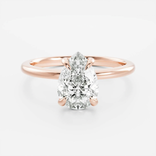 Pear Solitaire Lab Diamond Ring - Image 2