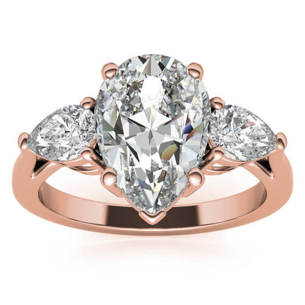 2ct Pear Trilogy Engagement Ring - Image 4
