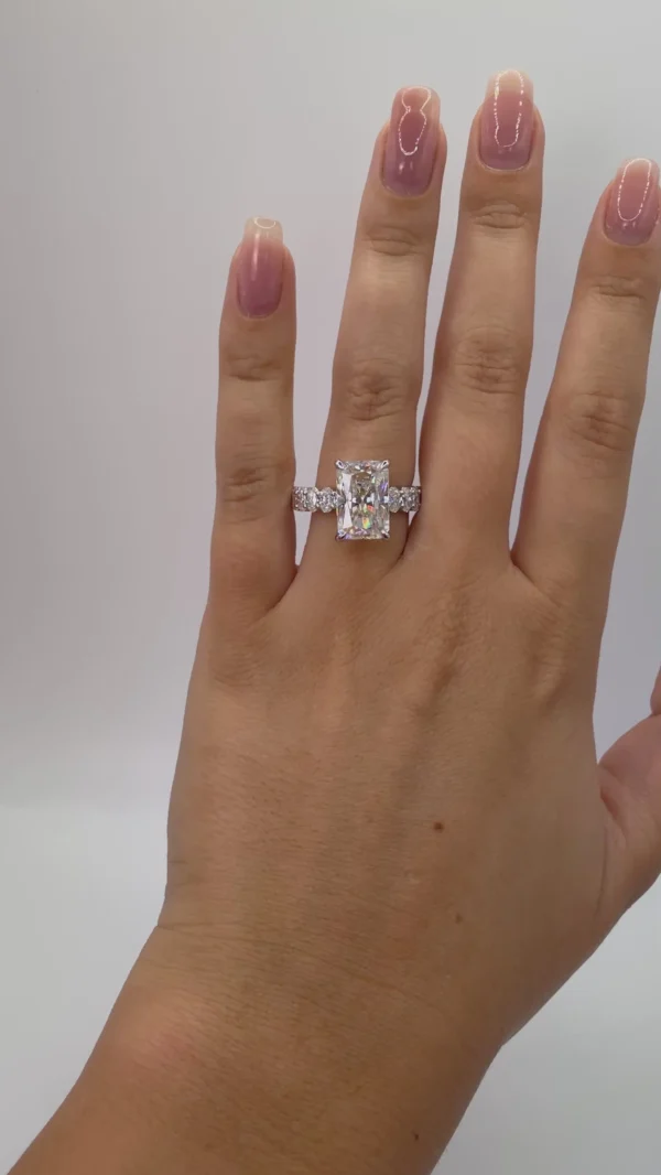 Radiant Cut Oval Pave Band Ring