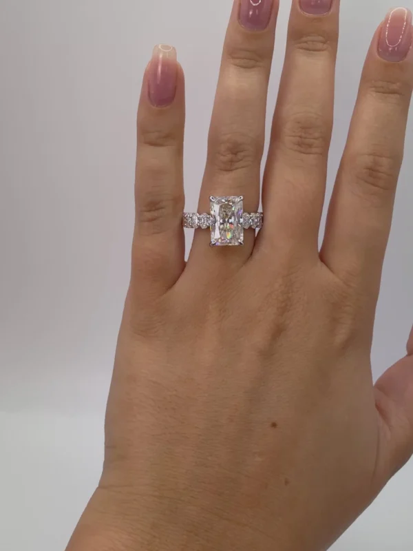 Radiant Cut Oval Pave Band Ring