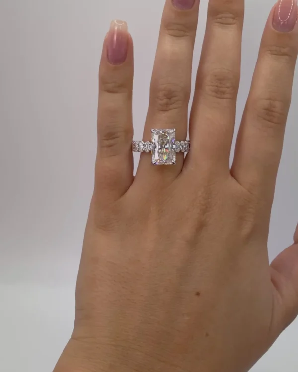 Radiant Cut Oval Pave Band Ring