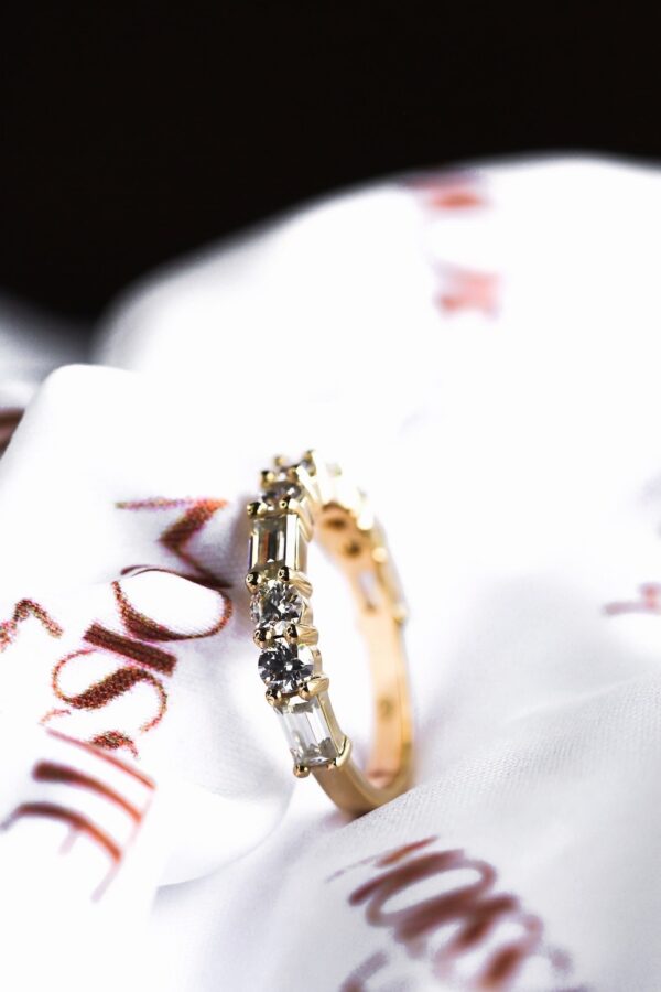 Round And Baguette Moissanite Eternity Ring - Image 8