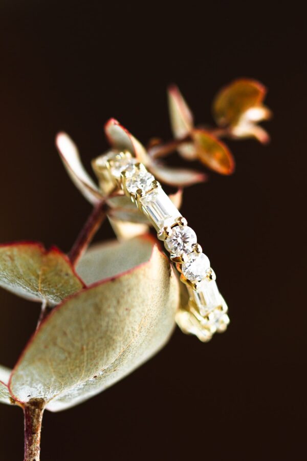 Round And Baguette Moissanite Eternity Ring - Image 4
