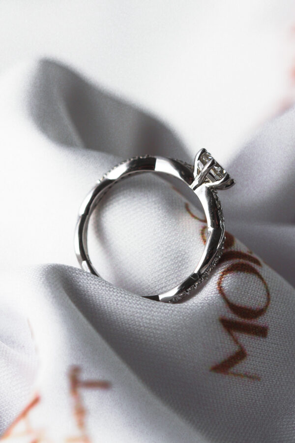 Eve - Round Twist Moissanite Engagement Ring - Image 3