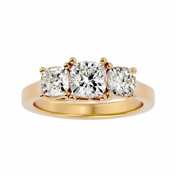 Threestone Cushion Cut Ring