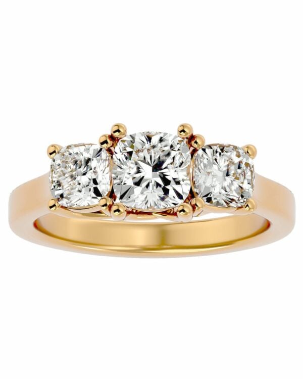 Threestone Cushion Cut Ring