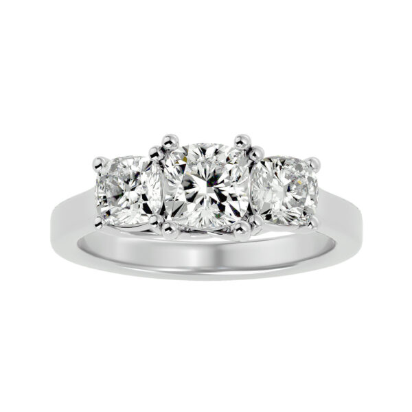 1.8ct Threestone Cushion Cut Ring - Image 2
