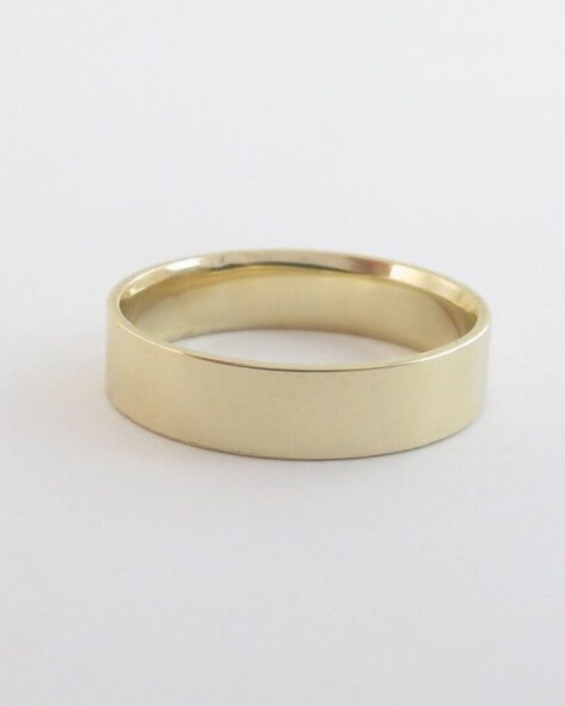 Flat Gold Mens Wedding Ring - 5mm