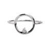 White Gold Open Circle Moissanite Promise Ring