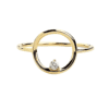 Yellow Gold Open Circle Moissanite Promise Ring