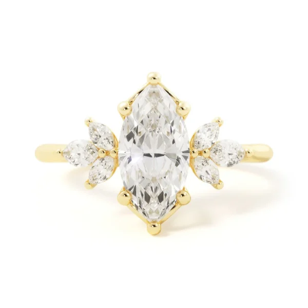 Moissanite Marquise Cluster Ring - Image 2