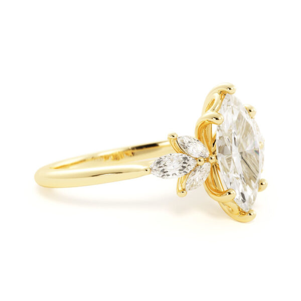 Moissanite Marquise Cluster Ring - Image 3
