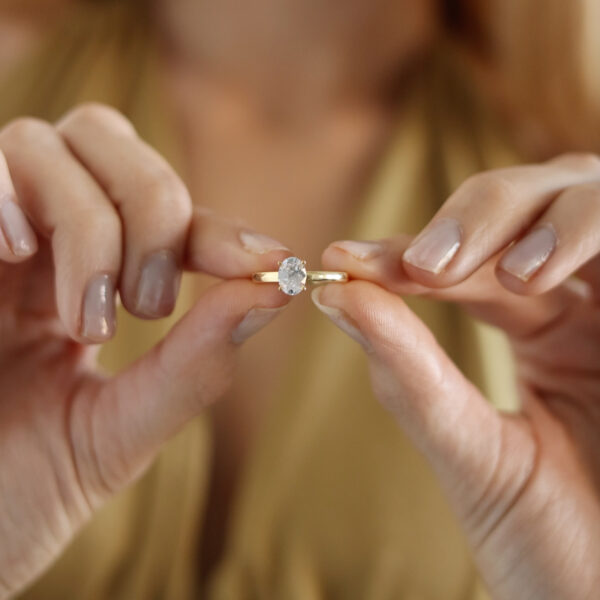 1ct Oval Lab Grown Diamond Solitaire Ring