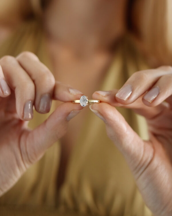 1ct Oval Lab Grown Diamond Solitaire Ring