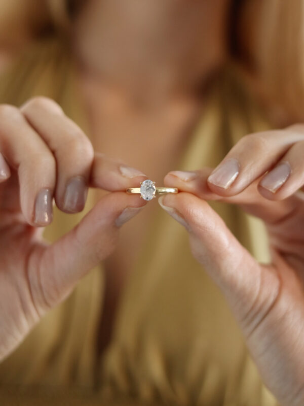 1ct Oval Lab Grown Diamond Solitaire Ring