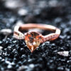 Moissanite By Design Pear Morganite Twist Band Ring