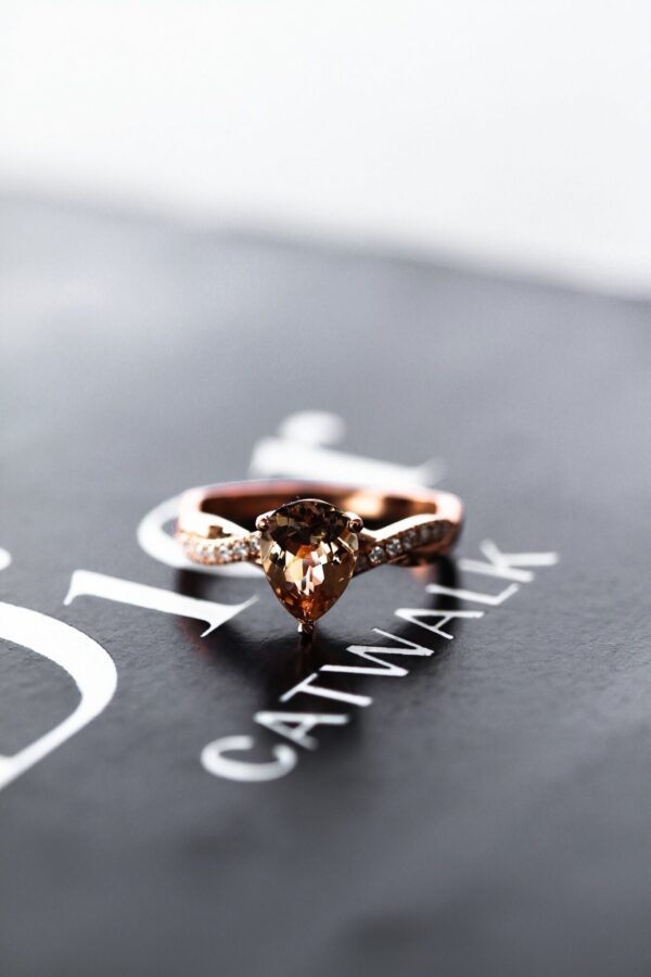 Pear Morganite Twist Band Ring South Africa