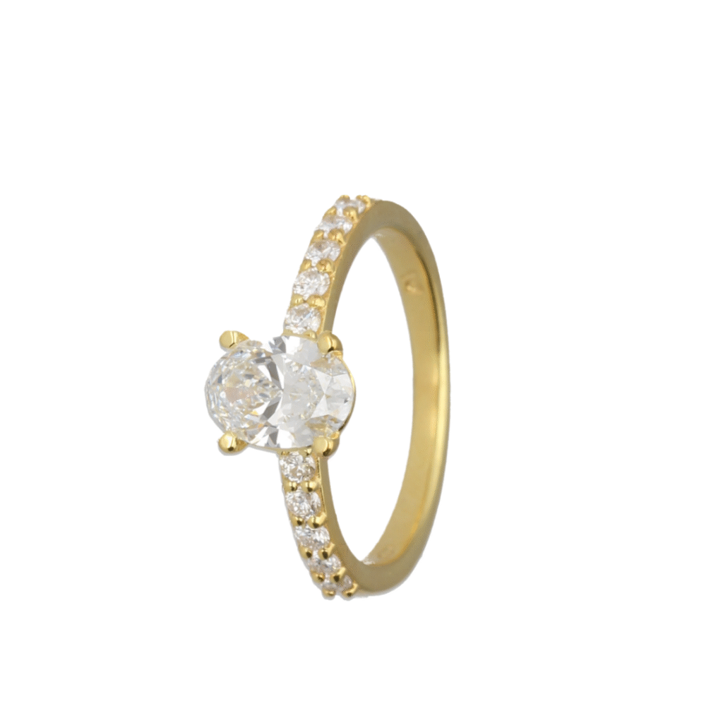 1.32ct Oval Lab Grown Diamond Engagement Ring Pave