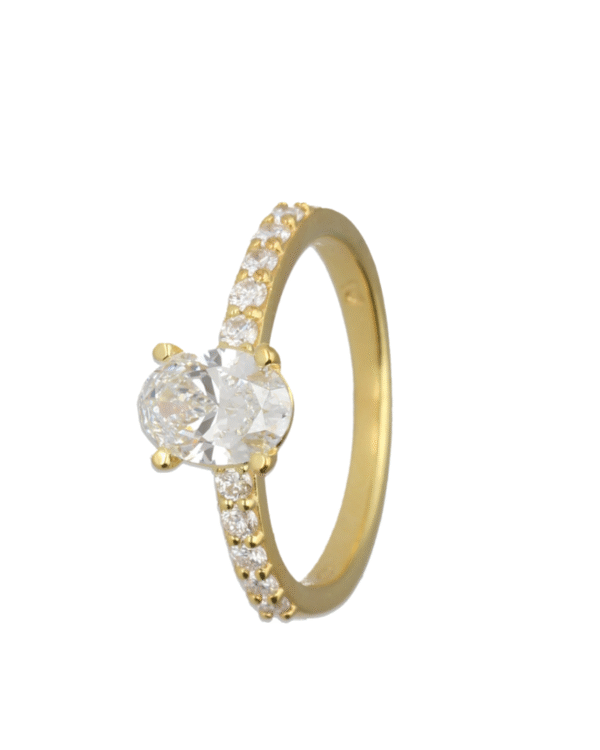 1.32ct Oval Lab Grown Diamond Engagement Ring Pave